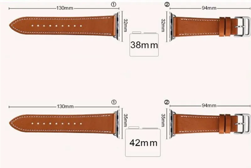 Ремешок кожаный для Apple watch band 4 5 44 мм 40 браслет из натуральной кожи iWatch 38 42 3 2 1