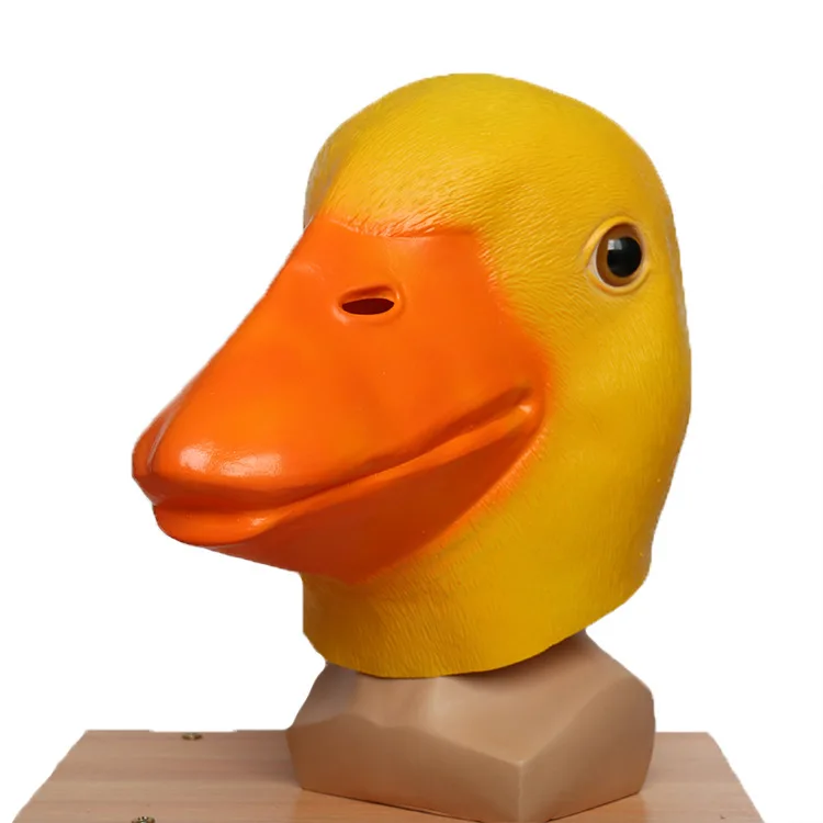 

Latex animal yellow duck mask Halloween cosplay funny party duck headgear costume props