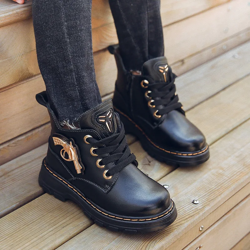 Новинка 2020 Детские Ботинки Martin из свиной кожи обувь в британском стиле для