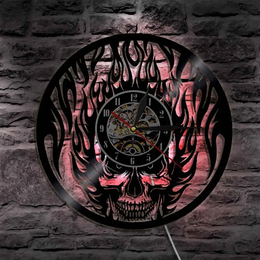 Настенный светильник с изображением злого огненного черепа голова настенное