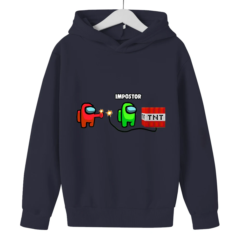 

2021 Spring Autumn Among Us Impostor Kids Hoodies Cute Cartoon Video Game Hooded Casual Toddler Sweatshirts Children's clothes