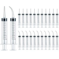 12 ml plastic syringes setdental syringe with curved tip and straight tip disposable irrigation syringe mouthwash cleaner