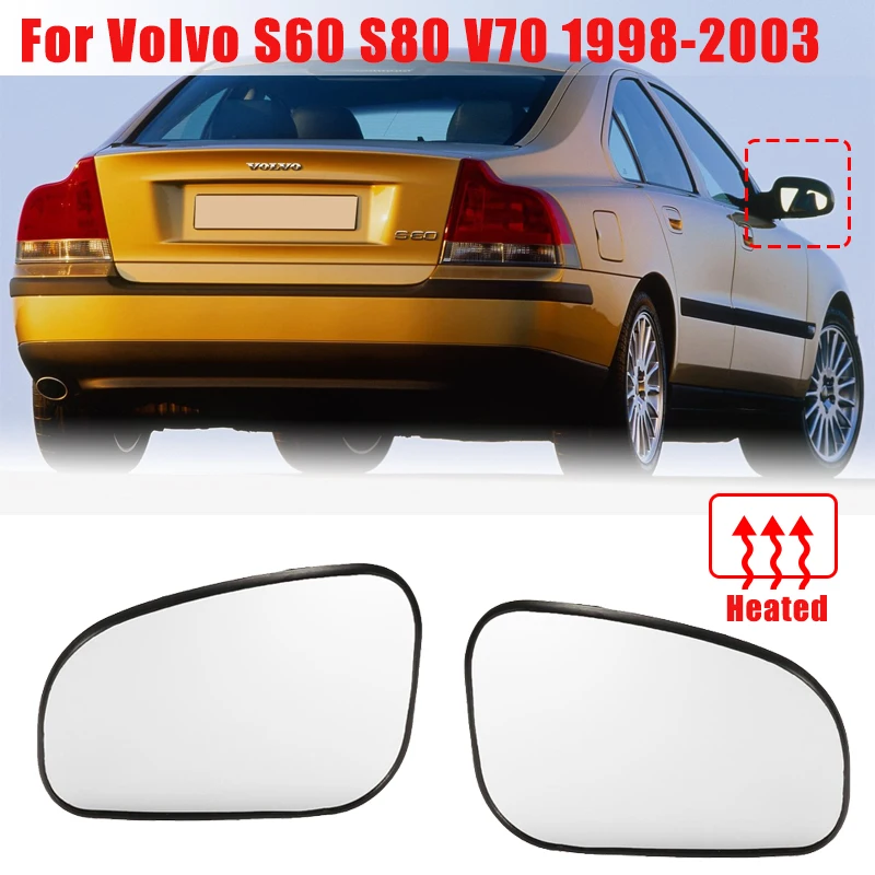 

Автомобильное Зеркало с подогревом крыла двери заднего вида для Volvo S60 S80 V70 1998-2003 #3001-999 3001-996 9203123 9203124