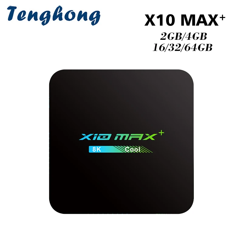 

ТВ-приставка Tenghong X10 MAX PLUS Android 9,0 Amlogic S905X3 4 ГБ 32 ГБ Smart Media Player USB3.0 H.265 8K 4 ГБ 32 ГБ телеприставка