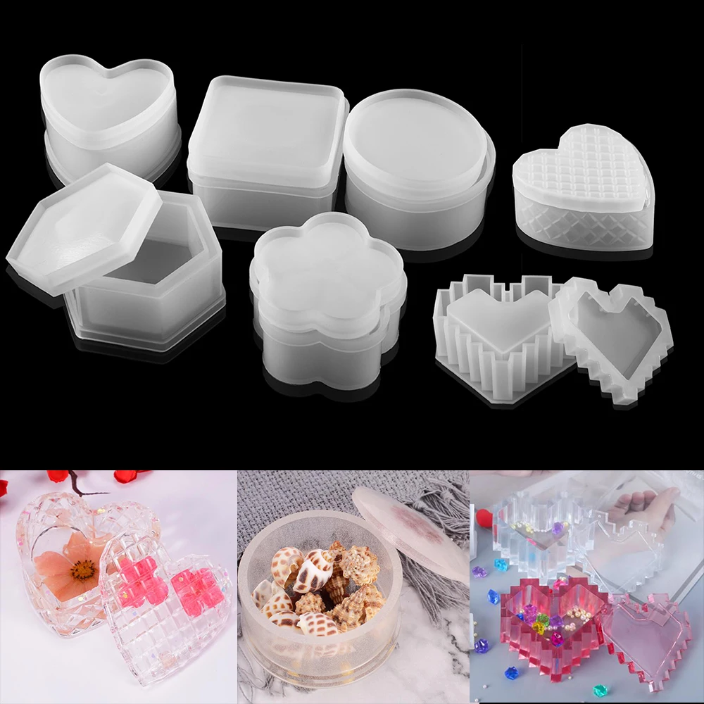 

Коробка для хранения силиконовые формы форма сердца для хранения ювелирных изделий форма для эпоксидной смолы для DIY кристалла эпоксидной ...