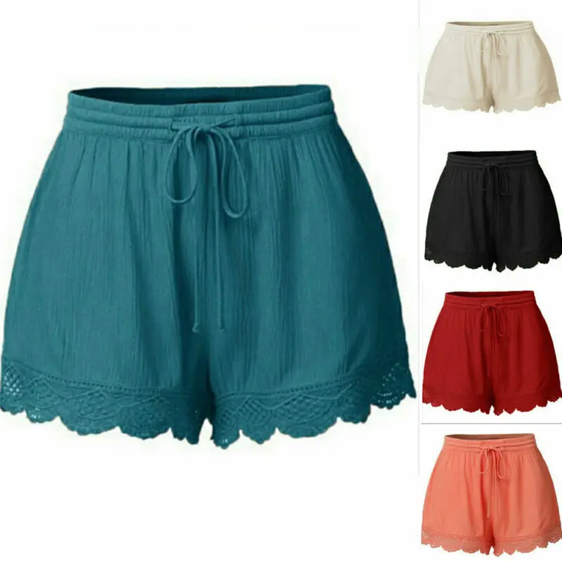Женские повседневные пляжные шорты размера плюс летние спортивные из