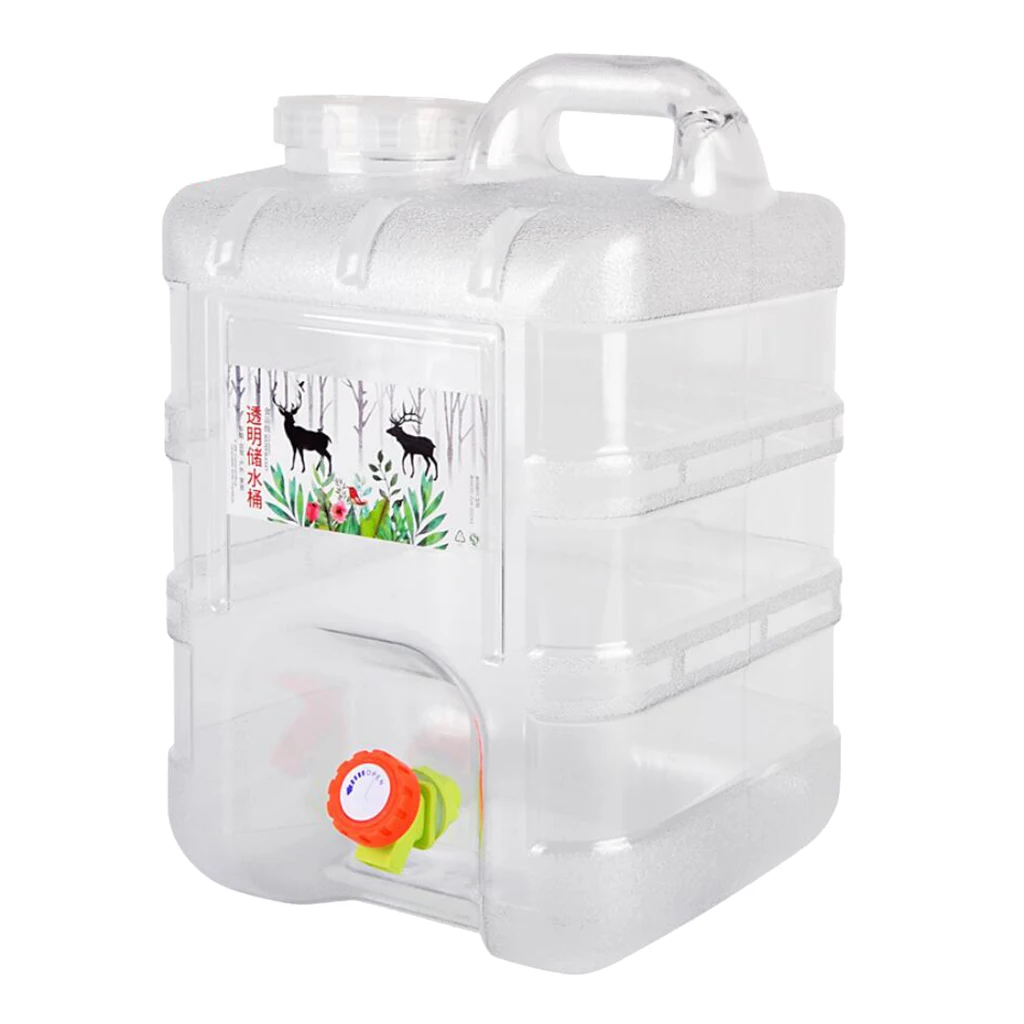 

BPA Free Water Container with Spigot, Camping Water Storage Carrier Jug for Outdoors Hiking Backpack Survival, 4 Gallon