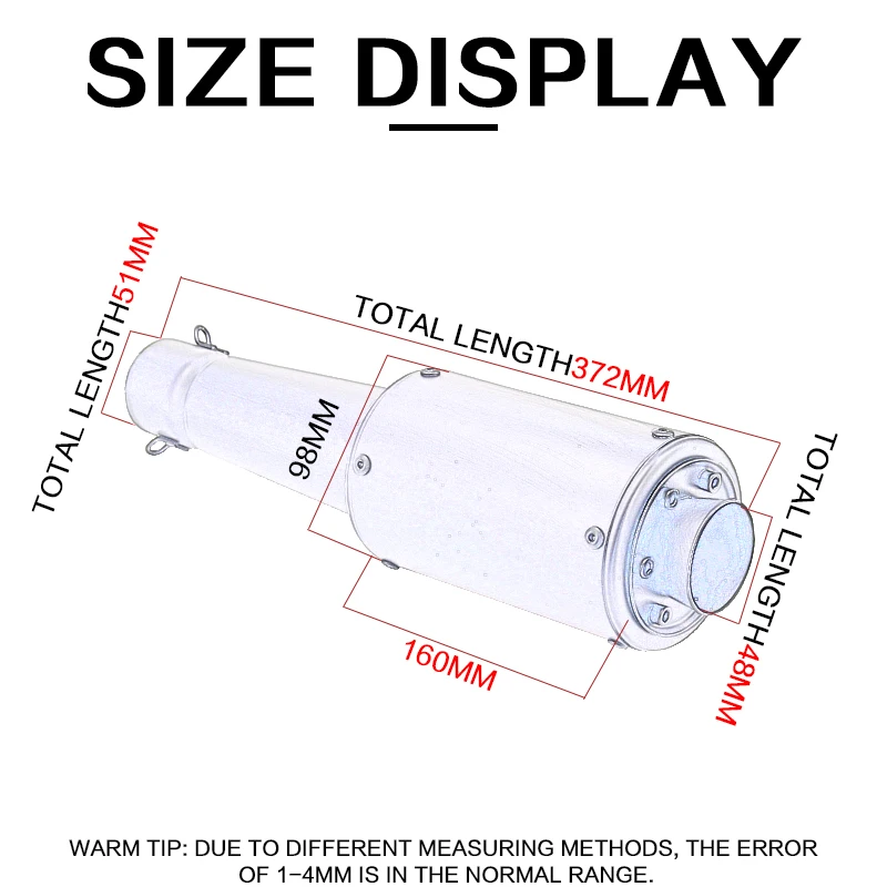 Выхлопная труба мотоцикла глушитель выхлопной трубы 36 мм/48 мм/51 мм - купить по
