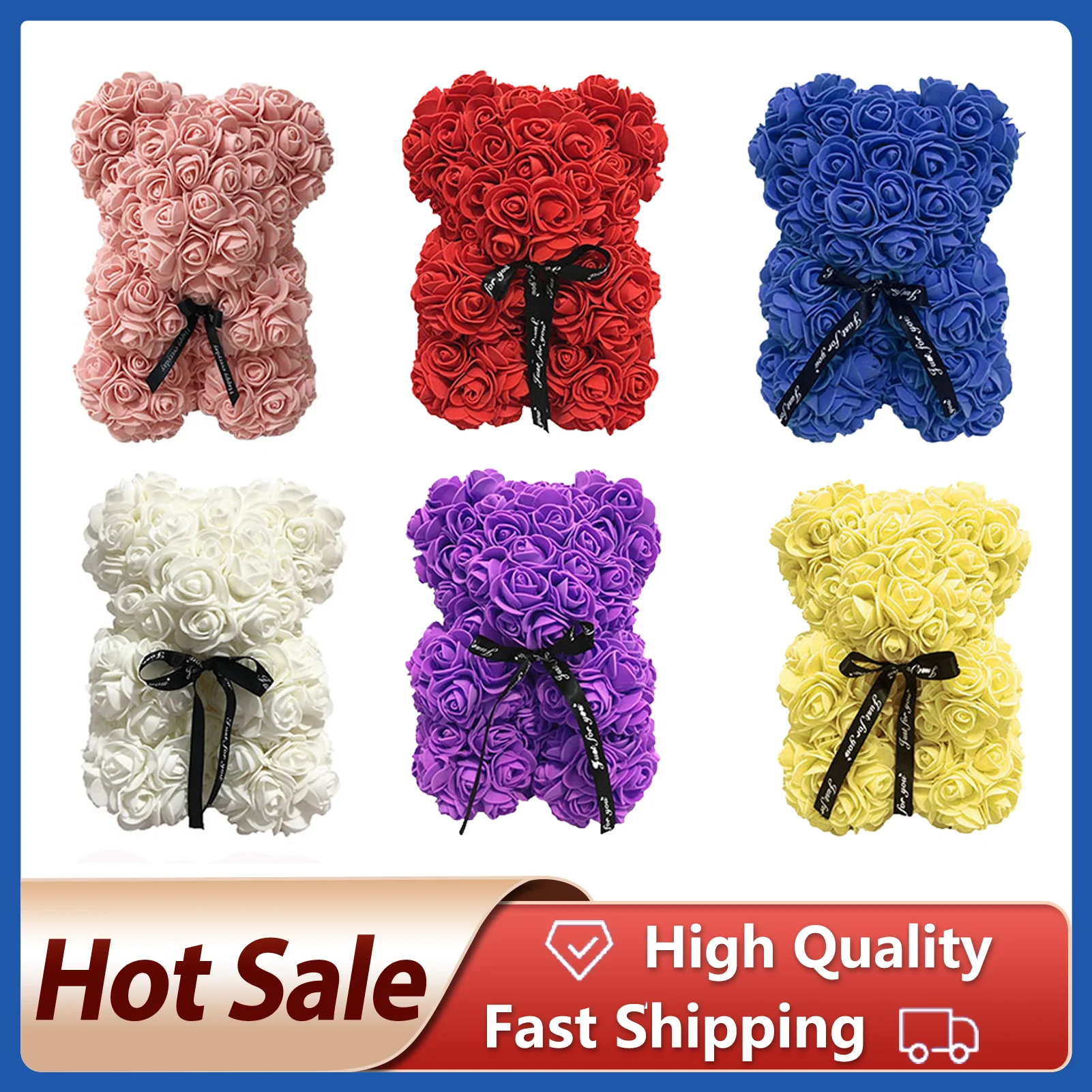 Подарок на день Святого Валентина игрушки красная роза мишка тедди цветок