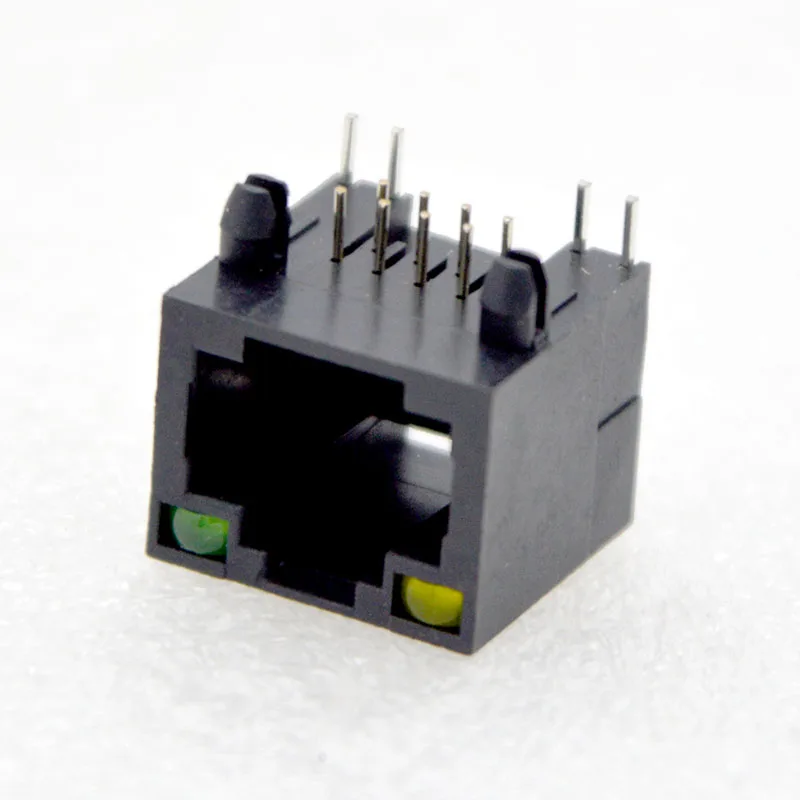 200 шт. новый сетевой разъем RJ45 56 полный пластик с лампой рот 90 градусов 8P8C