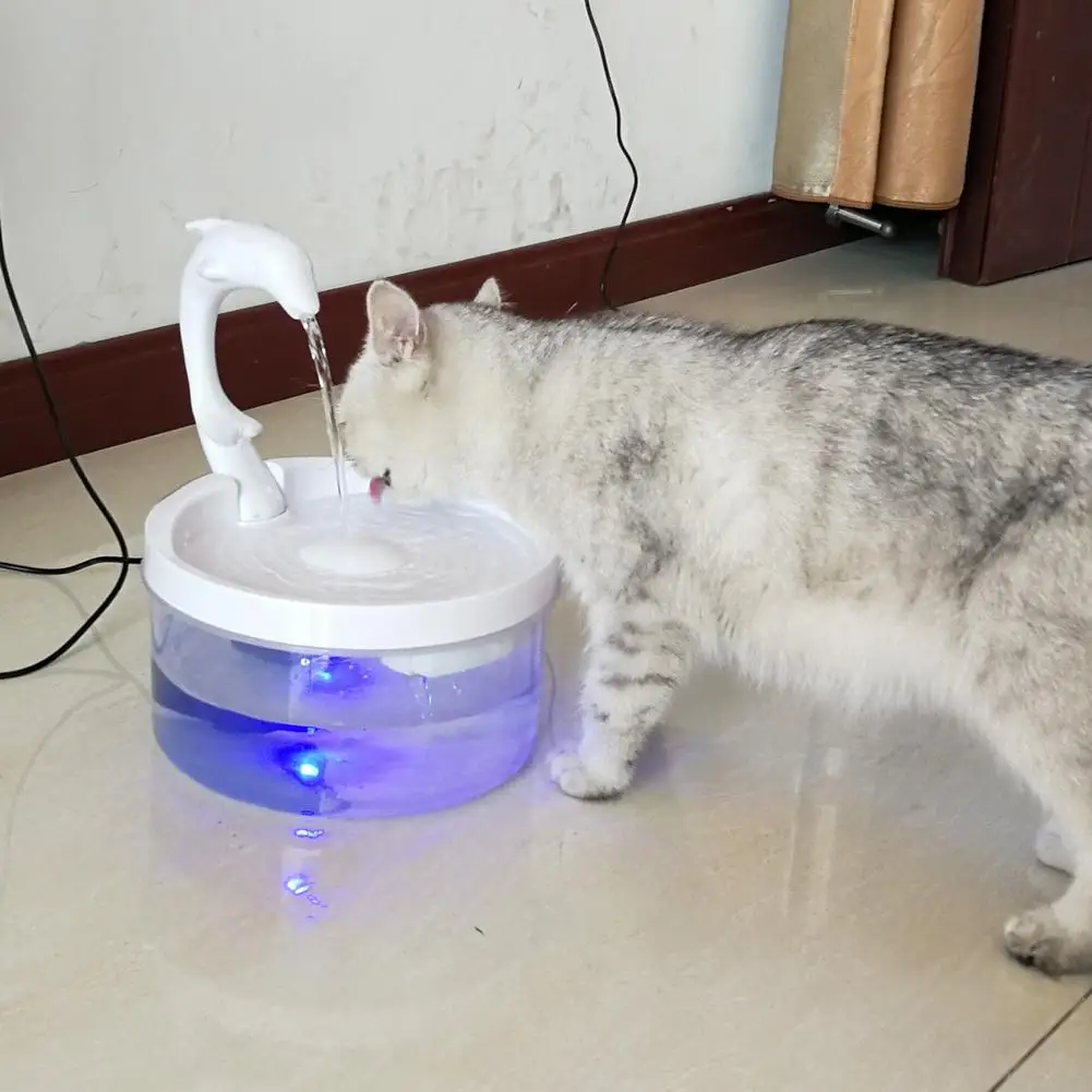 

2L Pet Cat Water Dispenser LED Light Automatic Drinking Fountain for Cats Dogs #W0