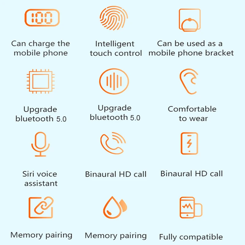 

Wireless Headphones Bluetooth 5.0 Earphone TWS HIFI Mini In-Ear Sports Running Headset Support iOS/Android Smart Phones HD Call