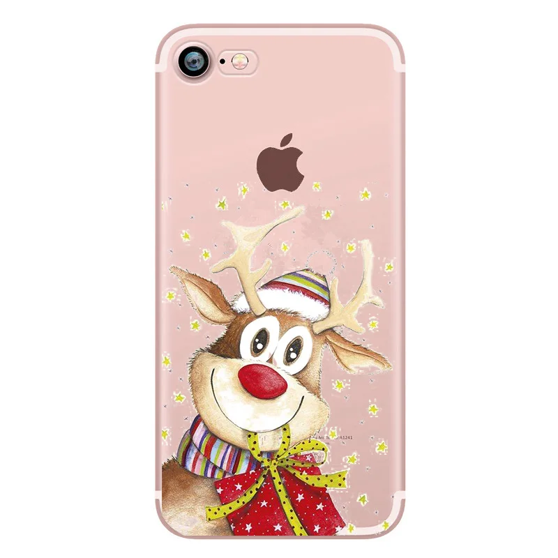 Рождественский олень Капа для чехла iPhone 6 чехол 8 Plus 7 6S XR X 5S SE Fundas 11 Pro Max XS ТПУ |