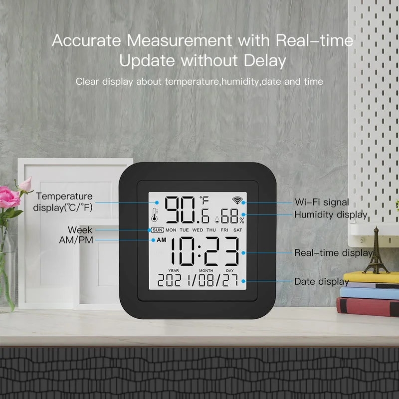 

Mini WiFi Tuya Smart IR Remote Control Temperature and Humidity Sensor for Air Conditioner TV AC Works with Alexa Google Home