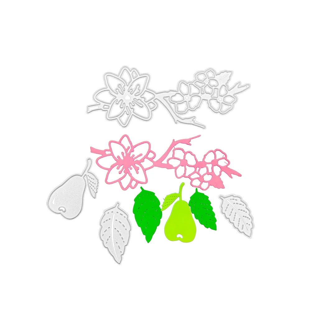 

Julyarts Pear Flowering Vine Leaves Cutting Dies Frame Mold Embossing Stencil DIY Scrapbook Paper Album New