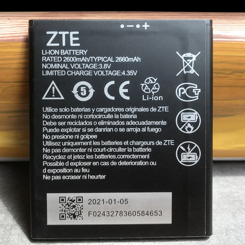 

Оригинальный аккумулятор Li3826T43P4h705949 2600 мАч для ZTE Blade A5 2019 / A3 2020 / A3 2020T A3Y A530 A606 BA530 BA606 Optus X Power 2