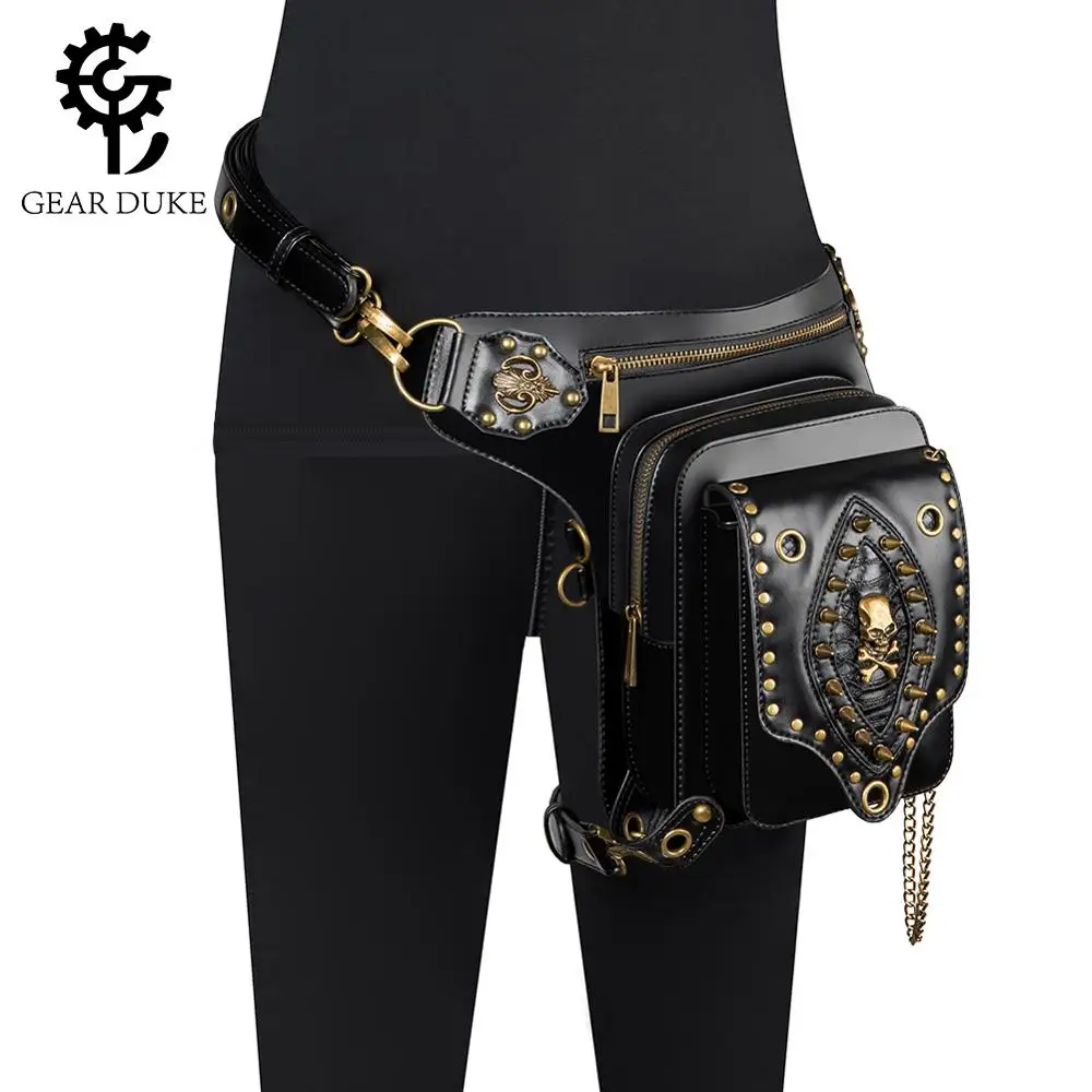 

GearDuke 2020 new ladies' bag steampunk multi-functional one-shoulder oblique straddle bag outer waist bag vintage bag