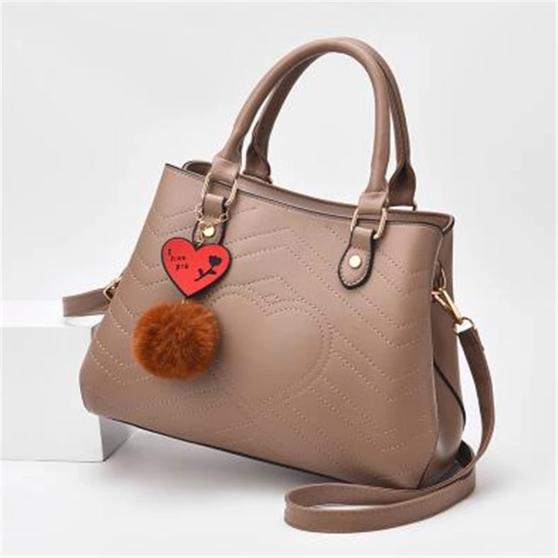 21CLUB Brand Fashion Hairball Strap Simple Women's Totes Shopping Party Wroking Purse Casual Women Messenger Bags Handbags | Багаж и