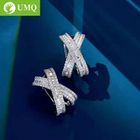 umq 100 925 sterling silver sparkling high carbon dianmond bridal stud earrings wedding engagement party fine jewelry gifts