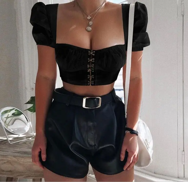 

Новая летняя рубашка HCBLESS с пупком и квадратным воротником