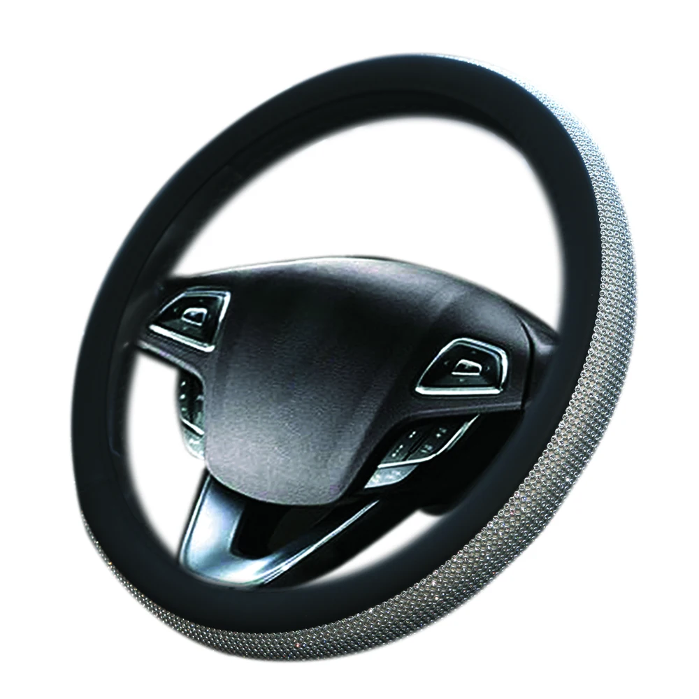Новые алмазные Кожаные чехлы на руль блестящие Кристальные универсальные 15