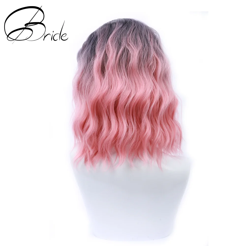 Парик для невесты с короткими волосами женщин 16 дюймов парик водной волны без