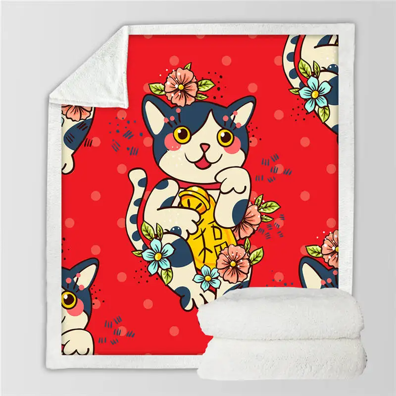 Cat 12 Постельные принадлежности, Outlet, чашка с кошкой, покрывало для кровати, мультяшное Детское покрывало, милое животное, шерпа, плюшевое одеяло, мультяшная кровать для питомца, Манта, постельные принадлежности - Цвет: Cat 12