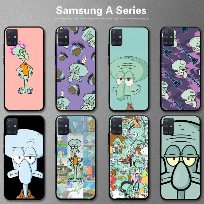 

Cartoon Squidward Tentacles Phone Case For Samsung A6 A7 A8 A10 A11 A20 A21 A30 A31 A40 A50 A70 A80 A91 Plus S E Cover