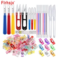 30pcs sewing accessories set quilting clips sewing seam rippers heat erasable fabric marking pen for home diy embroidery tools