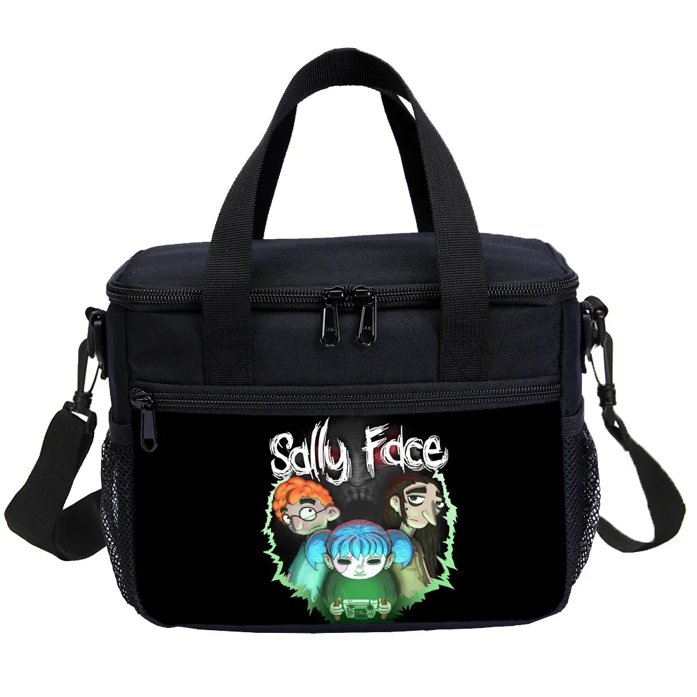 

Sally Face Portable Lunch Bag Kids School Lunch Tote Early Dinner Box for Students Office Workers