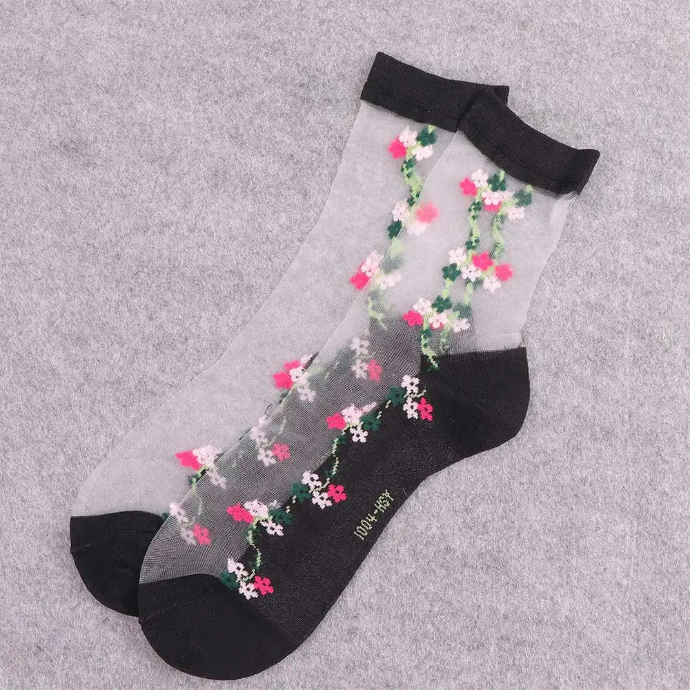 1 пара женские кружевные носки прозрачные эластичные сетчатые короткие тонкие с