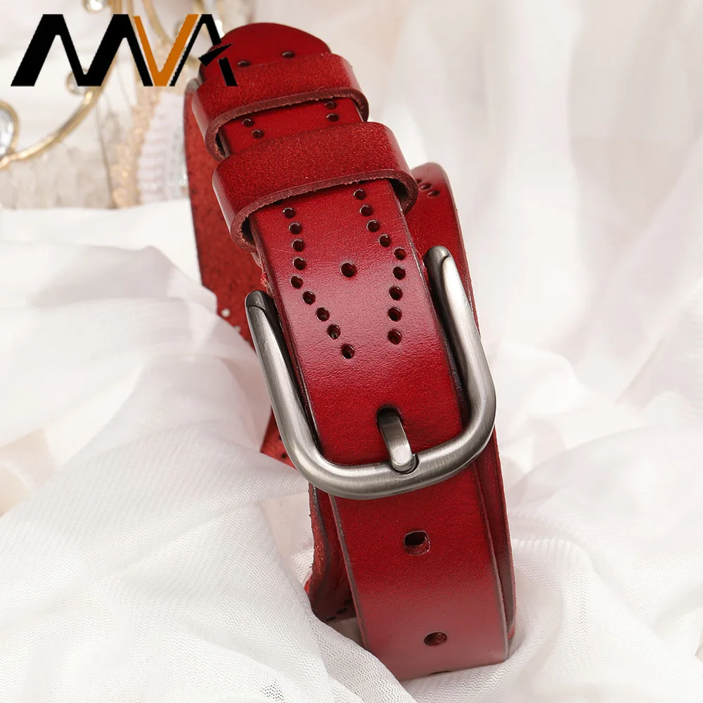 MVA Ladies Genuine Leather Belt Female Waist Belt Women's Luxury Fashion Wide Belts Alloy Buckle For Jeans Female Designer New