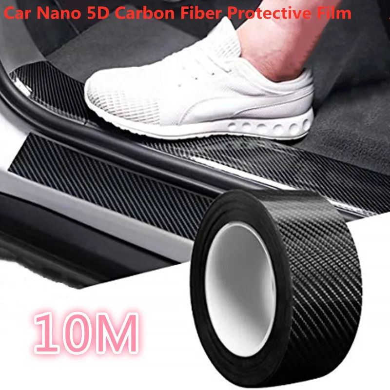 Защитная пленка на порог автомобиля для бампера из углеродного волокна 5D