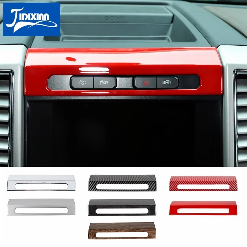 

JIDIXIAN Car Emergency Light Switch Panel Decoration Cover Trim Sticker Decal for Ford F150 2015-2020 Car Interior Accessories