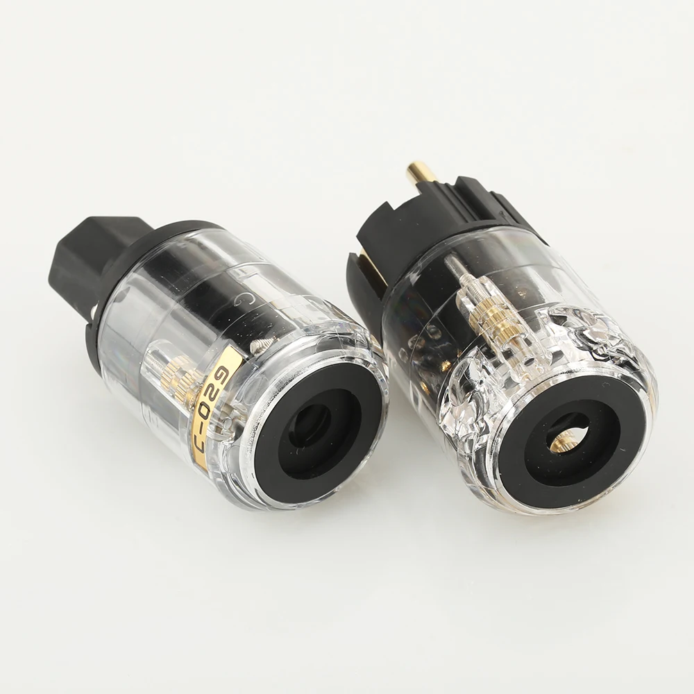 Одна пара позолоченный HiFi P-029E/C-029 ЕС стандартная вилка питания IEC разъем для аудио кабель питания