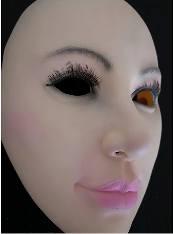 С реалистичной кожей кукольная маска из латекса женская для косплея кросс платье