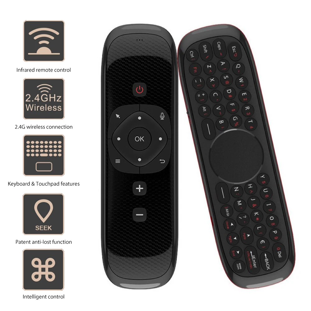 

New W2 2.4G Air Mouse Wireless Keyboard with USB Receiver 6-Axis Motion Sense Remote Control for Android TV BOX PC Projector