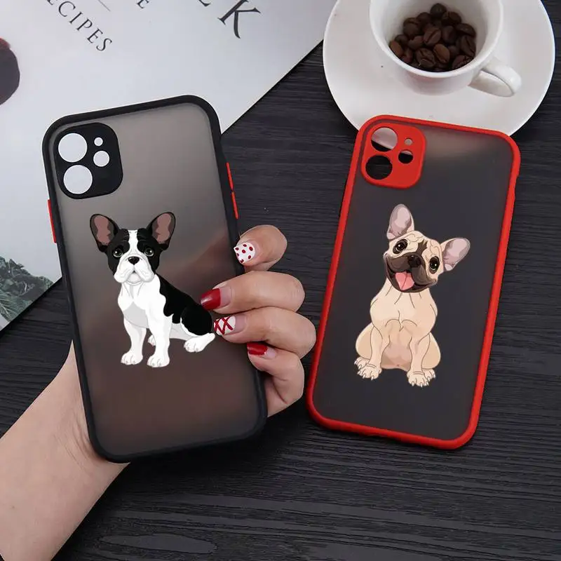 

Chihuahua bulldog cartoon dog Phone Case matte transparent For red iPhone 7 8 x xs xr 11 12 pro plus mini max Clear Funda