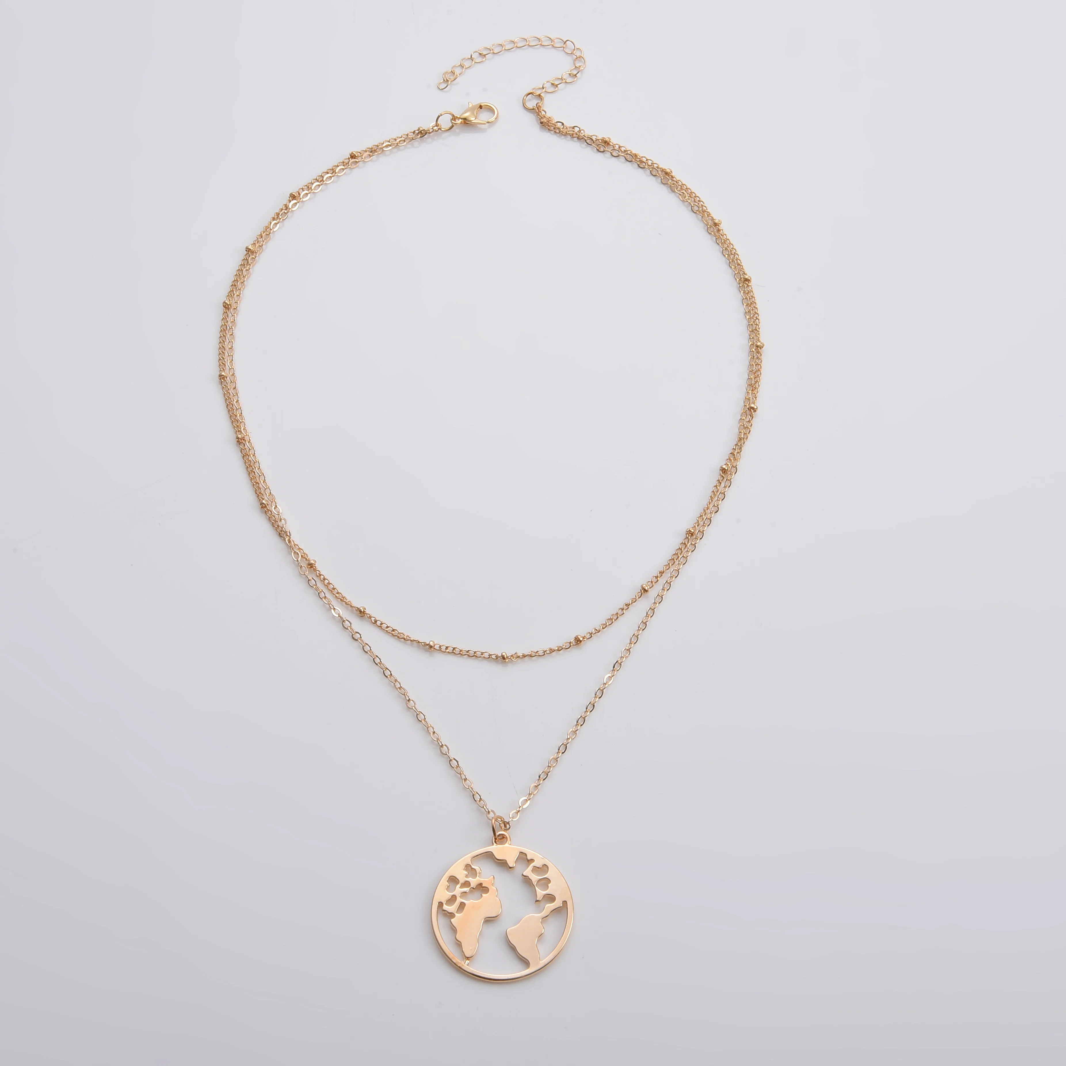 Женские Модные солнцезащитные очки в стиле ретро с луна карта мира ожерелье