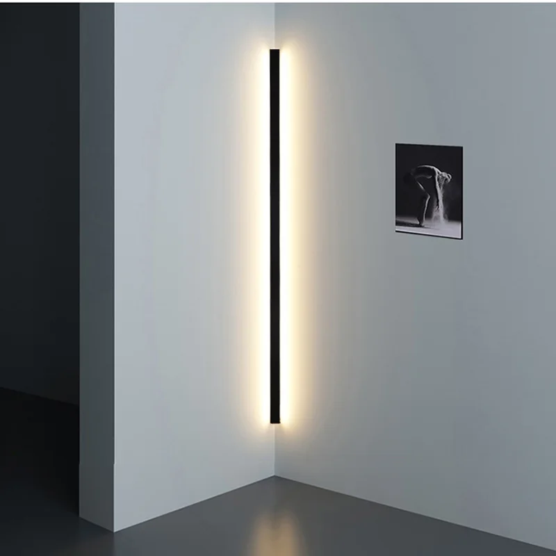 

Nordic minimalism long strip corner wall lamp Simple modern living room bedroom creative design wall lamp