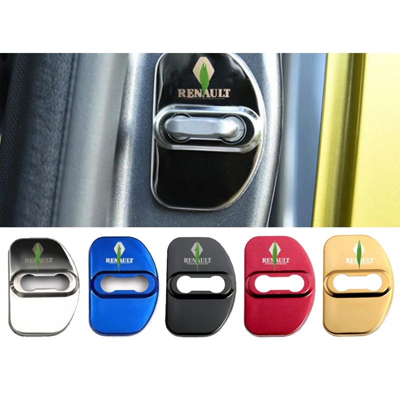 

Door Lock Protective Cover For Renault stainless steel door lock cover Car interior accessories 4pcs