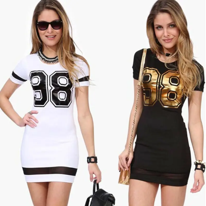

Womens Sexy Short Sleeve Bodycon Mini Dress Casual Summer Stretch Bandage Dresses
