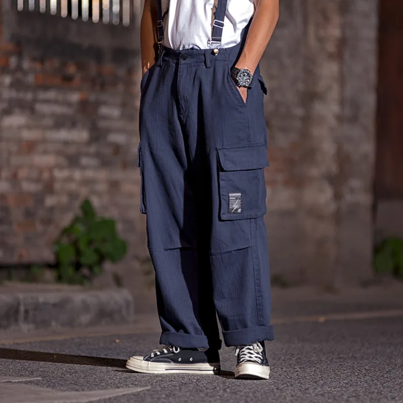

Tooling Sling Male Japanese Tide Net Red One-piece Overalls Lazy Style Loose Wide-leg Pants Elderly Pants