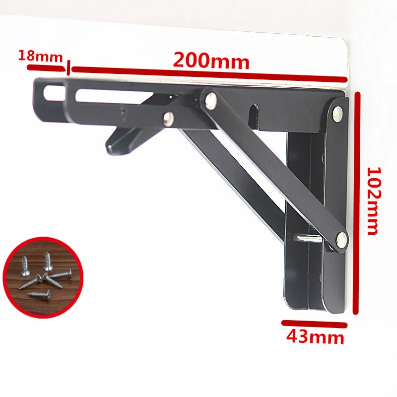 8 Inch Length 2 шт., 8-20 дюймов Длина сверхмощный декоративный Регулируемый черный треугольник настенное крепление складной стол поддержка полки кронштейны - Цвет: 8 Inch Length