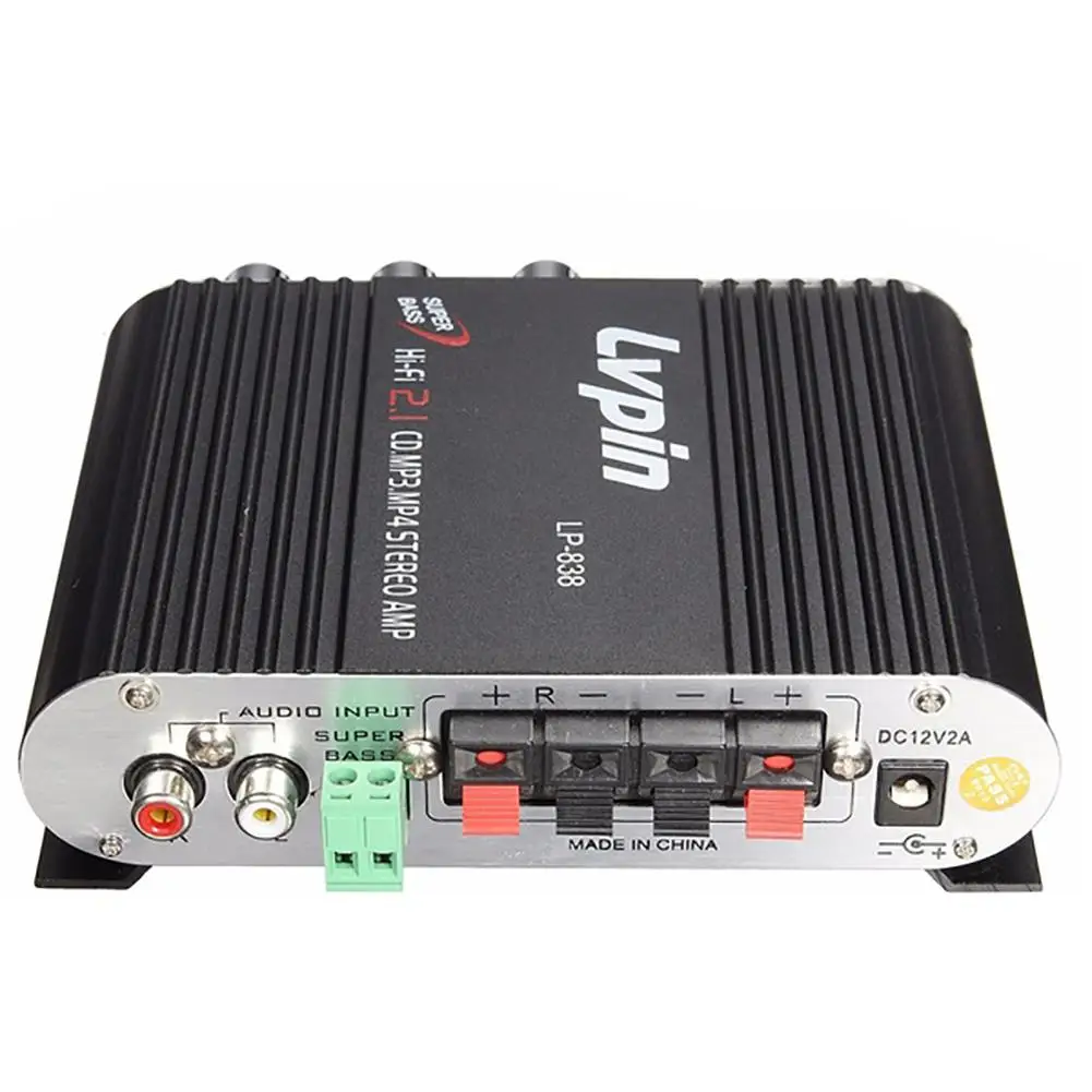 

2020 Lvpin838 12V 14cm x 10.5cm x 4cm HiFi Stereo Amplifier Amplificador Audio Receiver For Home Theater And Auto Car
