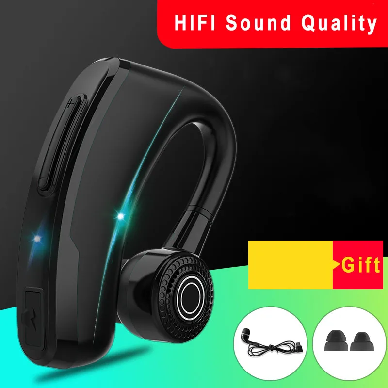 

Fast Charging V10 Handsfree Business Bluetooth 5.0 Headphone Mic Voice Control Wireless Headset For Drive Noise Cancelling PK V9