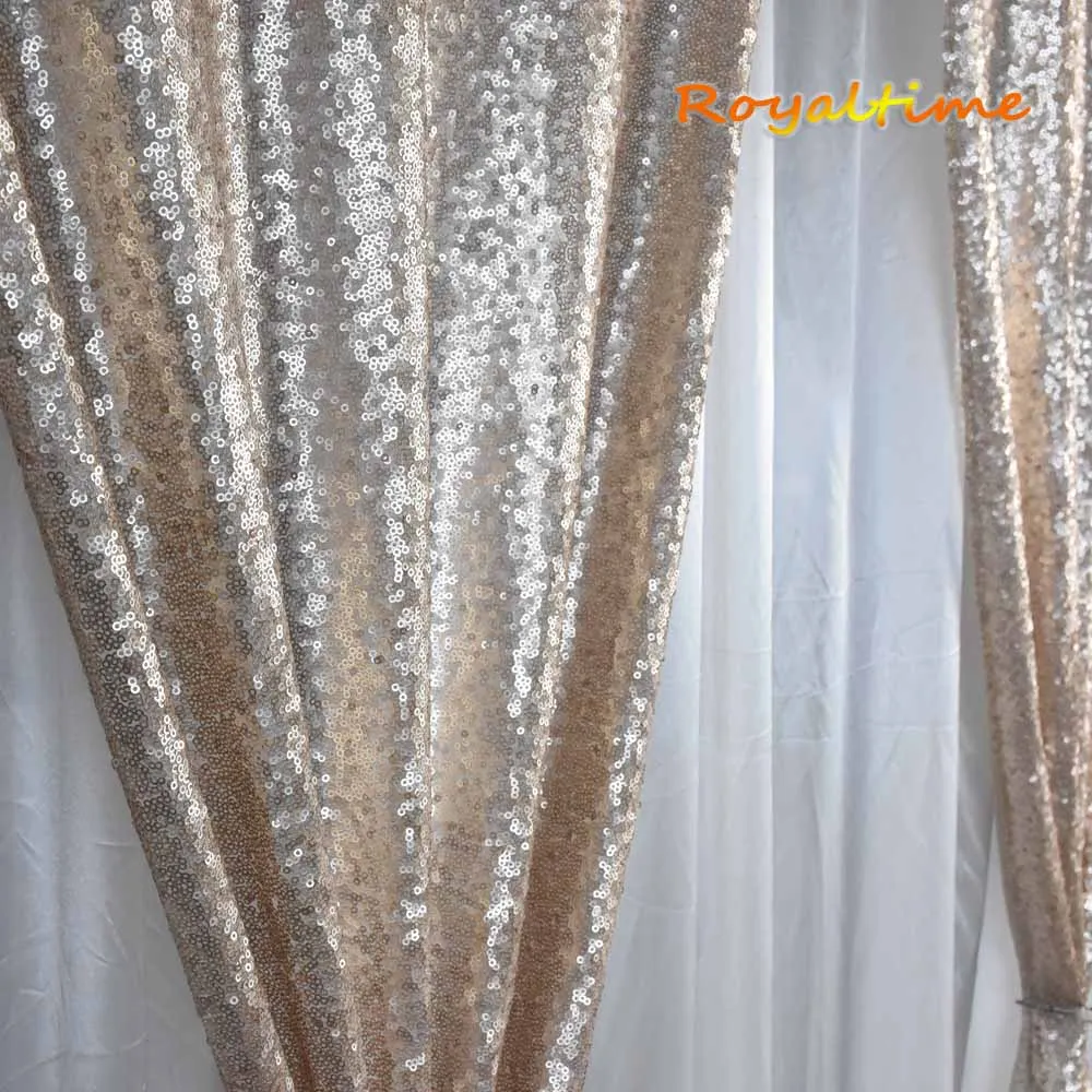 Royaltime 2 шт 2x8ft Серебряный фон с пайетками занавеска Свадебная фотобудка для