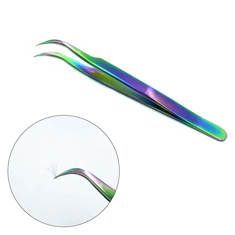 Новые 4 шт из нержавеющей стали красочные Прямые + изгиб Пинцет для наращивания