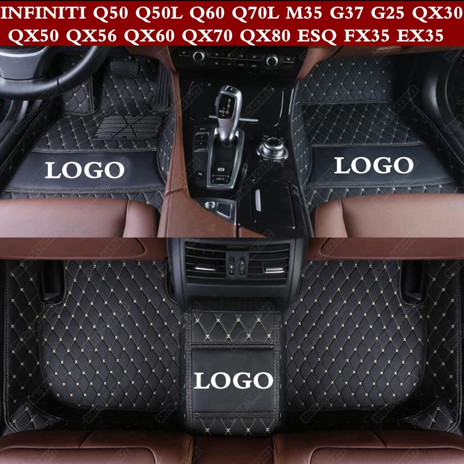 Роскошные кожаные автомобильные коврики для INFINITI Q50 Q50L Q60 Q70L M35 G37 G25 QX30 QX50 QX56 QX60 QX70
