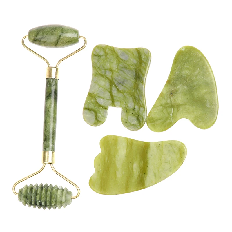 

Double Heads Facial Massage Roller Guasha Board Natural Jade Stone Face Lift Body Skin Relaxation Slimming Beauty Neck Thin Lift